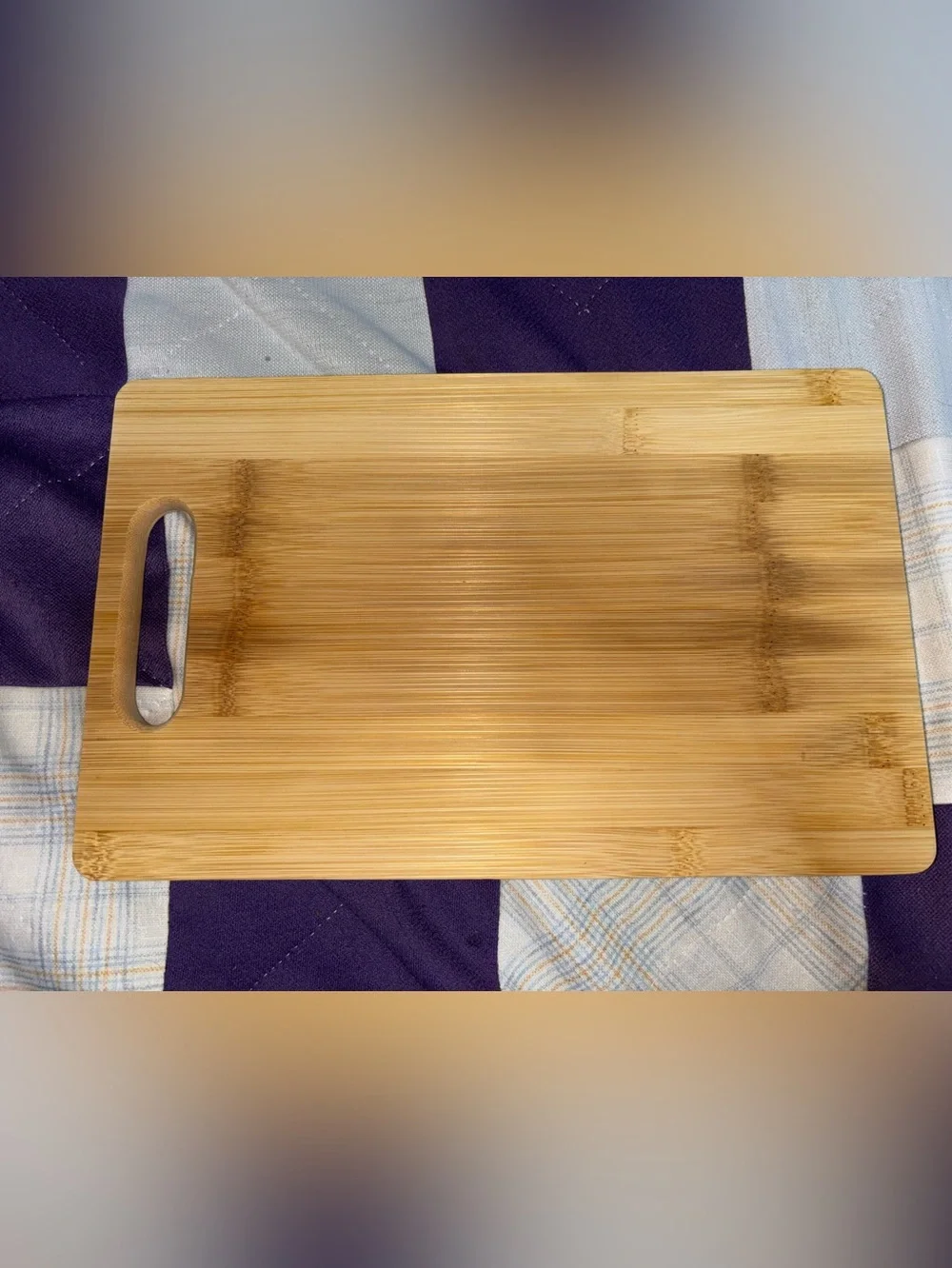 Natural bamboo Jack & Sally cutting board (NWOT)
